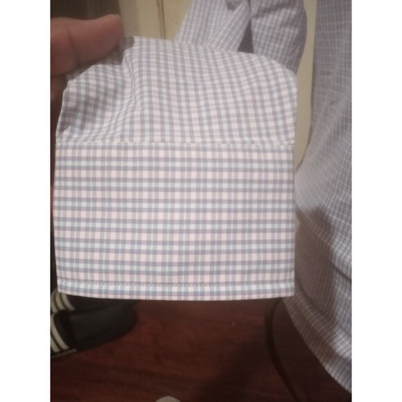 UNTUCKit Men's Shirt Large L Slim Fit Dalton Slim Fit Nylon Elastane Pink Blue - Picture 6 of 11